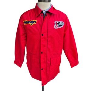 Brassada Wrangler Justin Boots Red Barn Coat Jacket Large Rodeo PWRA Oversized